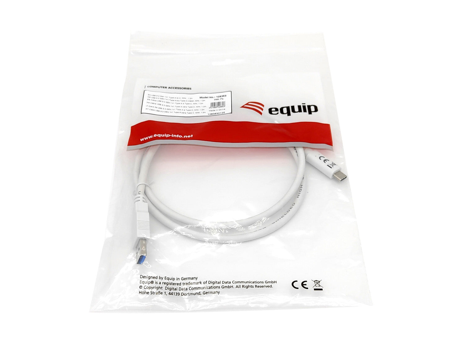 Equip 128366 cavo USB USB 3.2 Gen 1 (3.1 Gen 1) 0,5 m USB C USB A Bianco