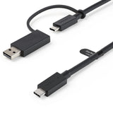 StarTech.com Cavo USB-C da 1 m con adattatore Dongle USB-A - Cavo ibrido 2-in-1 USB tipo C con USB-A - Da USB-C a USB-C (10Gbps/100W PD), da USB-A a USB-C (5Gbps) - Ideale per docking station ibride