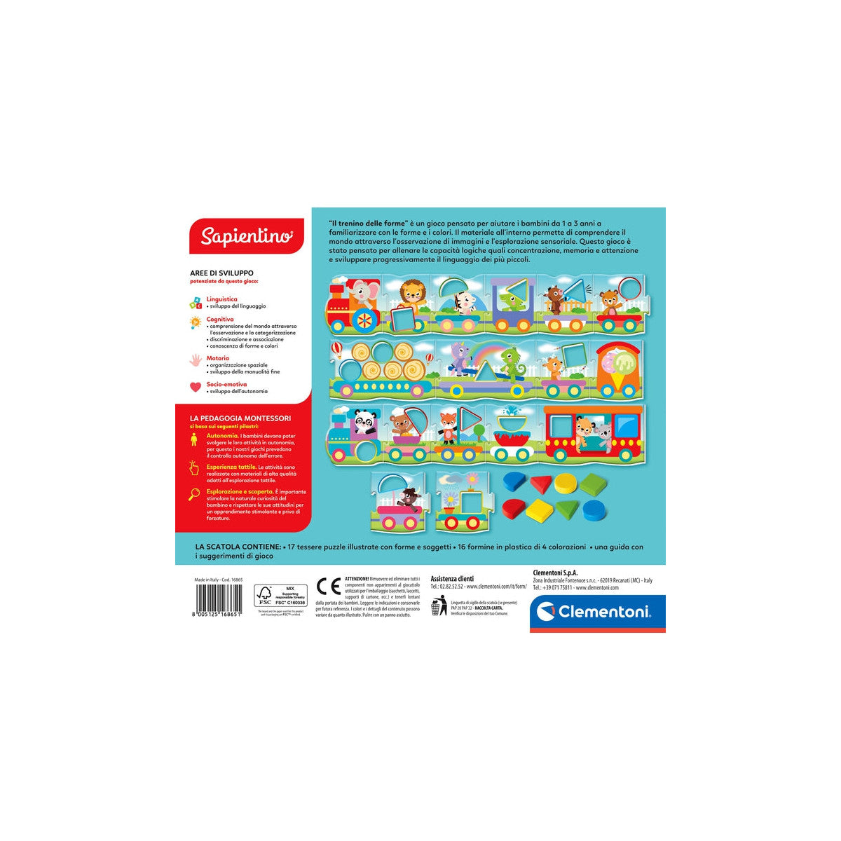 Clementoni Sapientino Montessori - Il Trenino Delle Forme