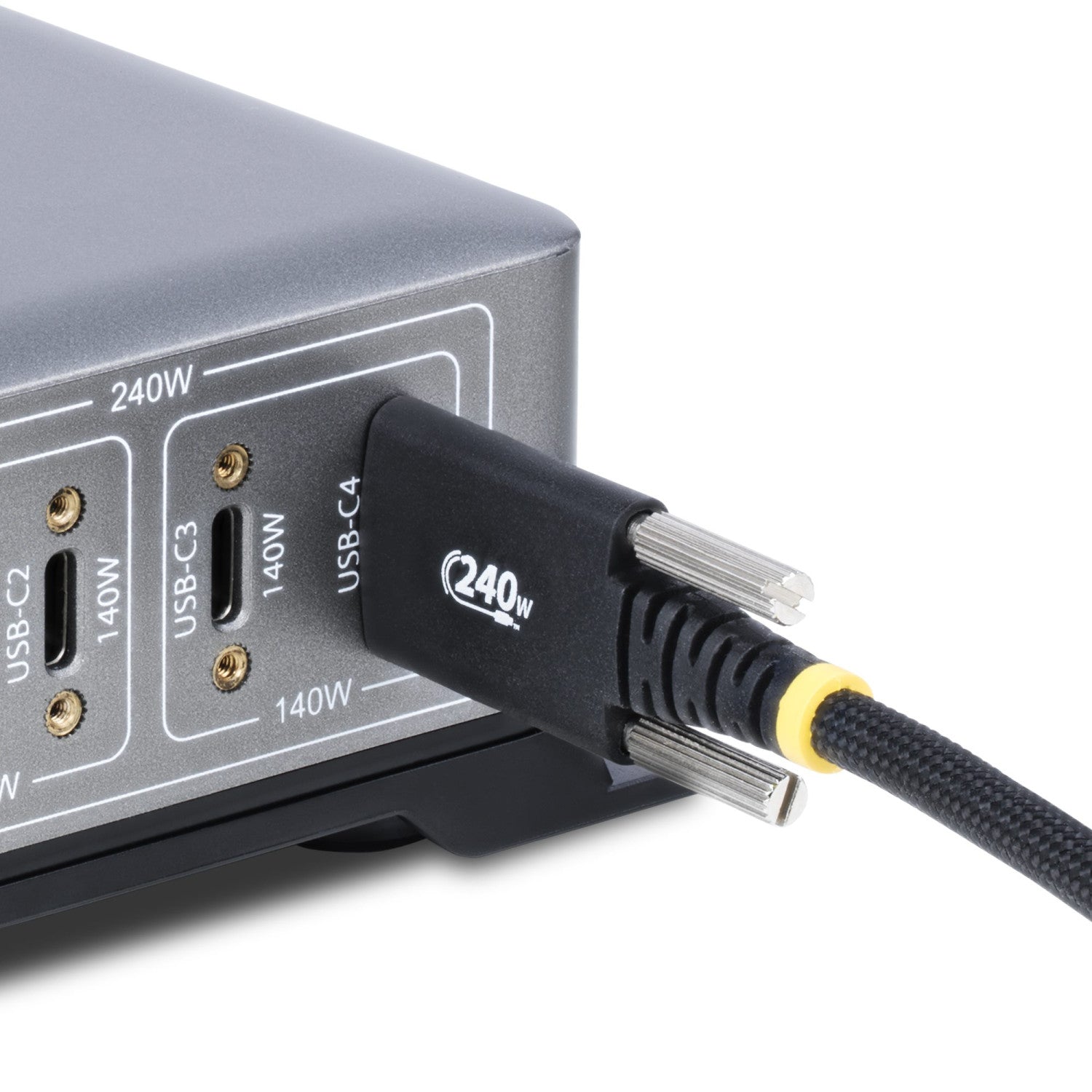 StarTech.com Cavo di ricarica USB-C da 3m, chiusura a vite laterale, 240W (5A) PD EPR, rivestimento in silicone con nylon intrecciato, USB 2.0, certificato USB-IF
