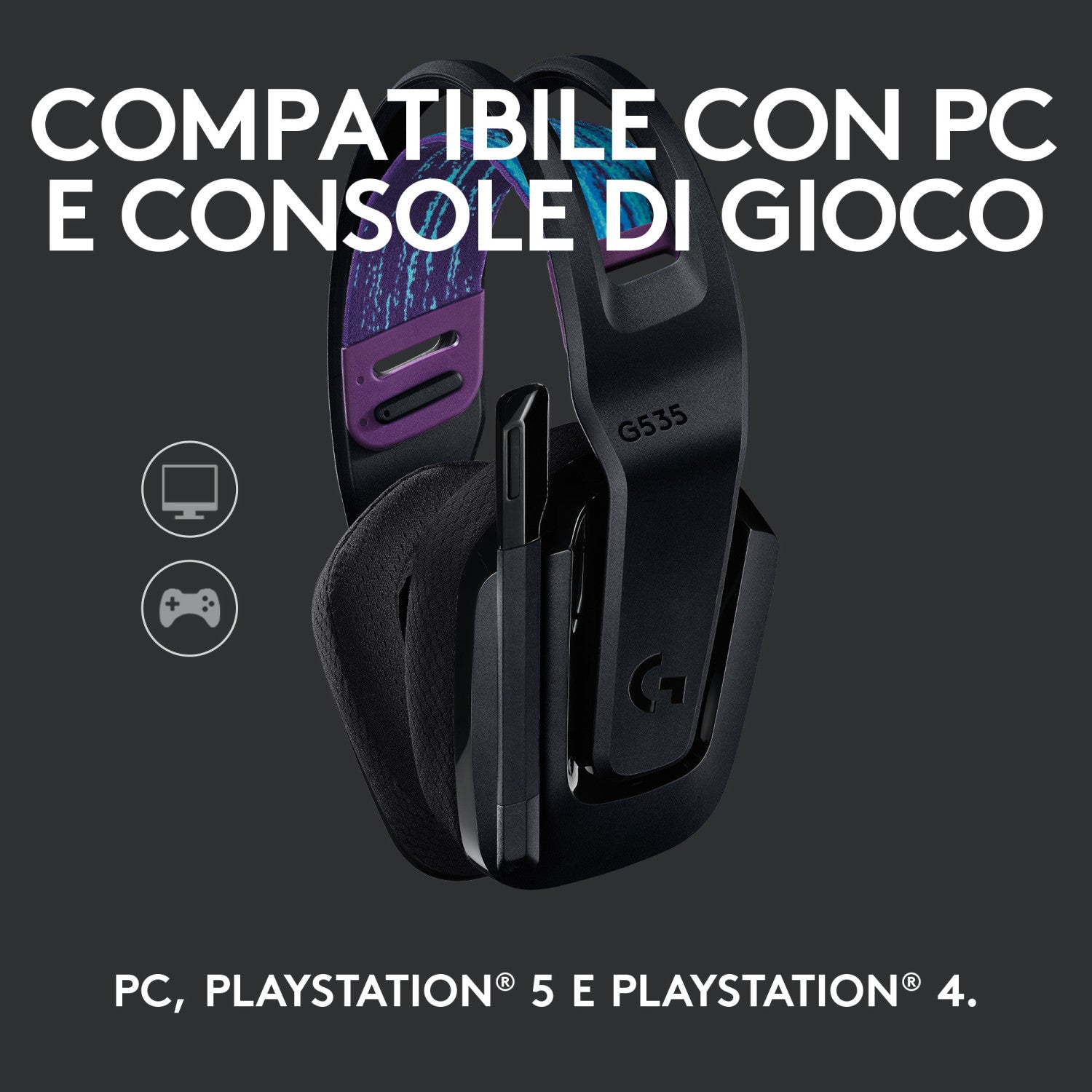 Logitech G G535 Cuffie Wireless a Padiglione da Gaming Nero