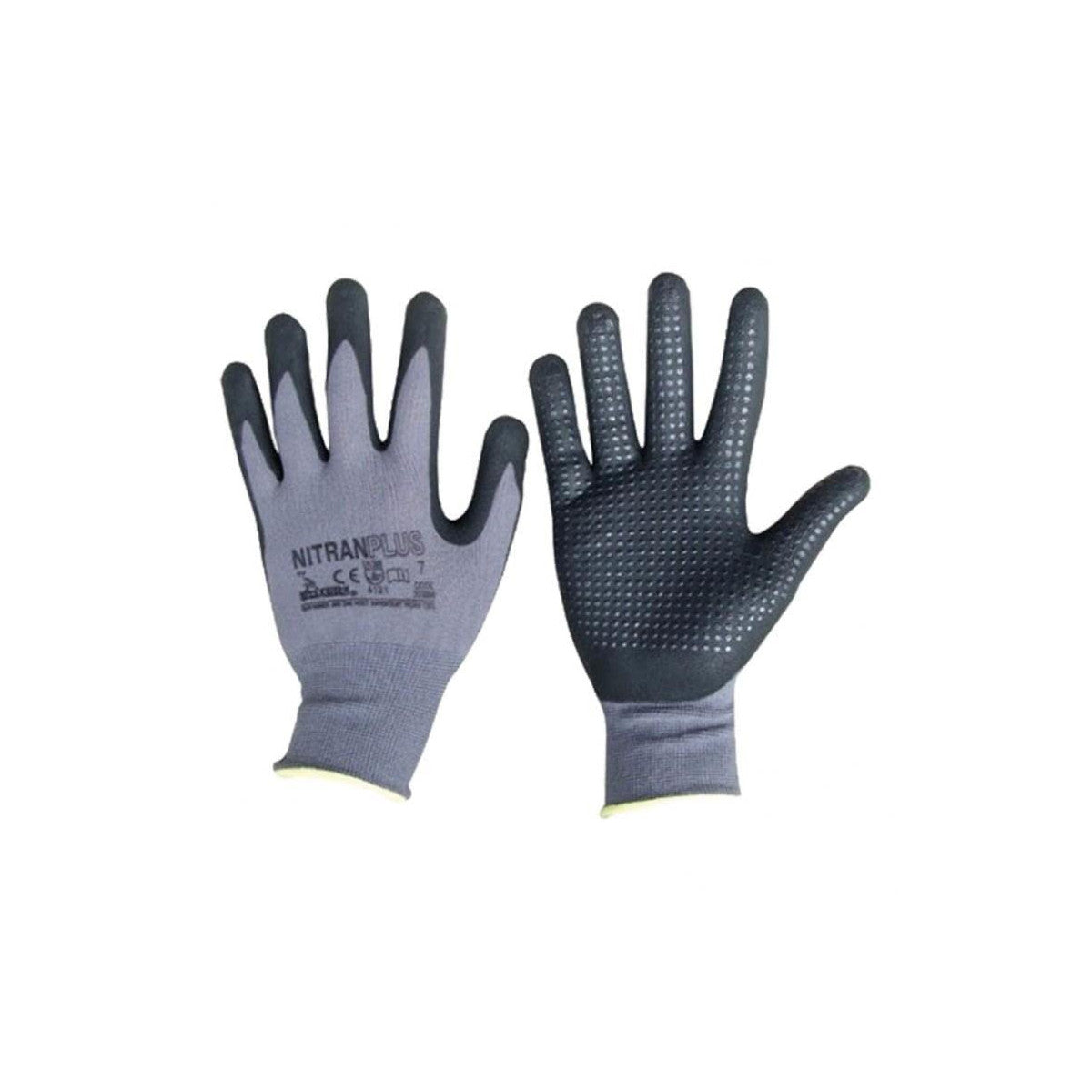 Neri Guanti In Nylon/Nitrile Nitran Plus Taglia 9 - Confezione 12 Pezzi
