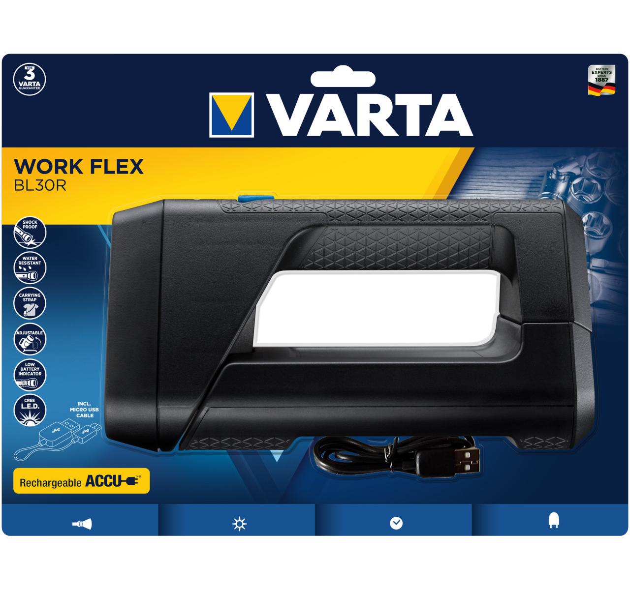 Varta Work Flex Nero Torcia a mano LED