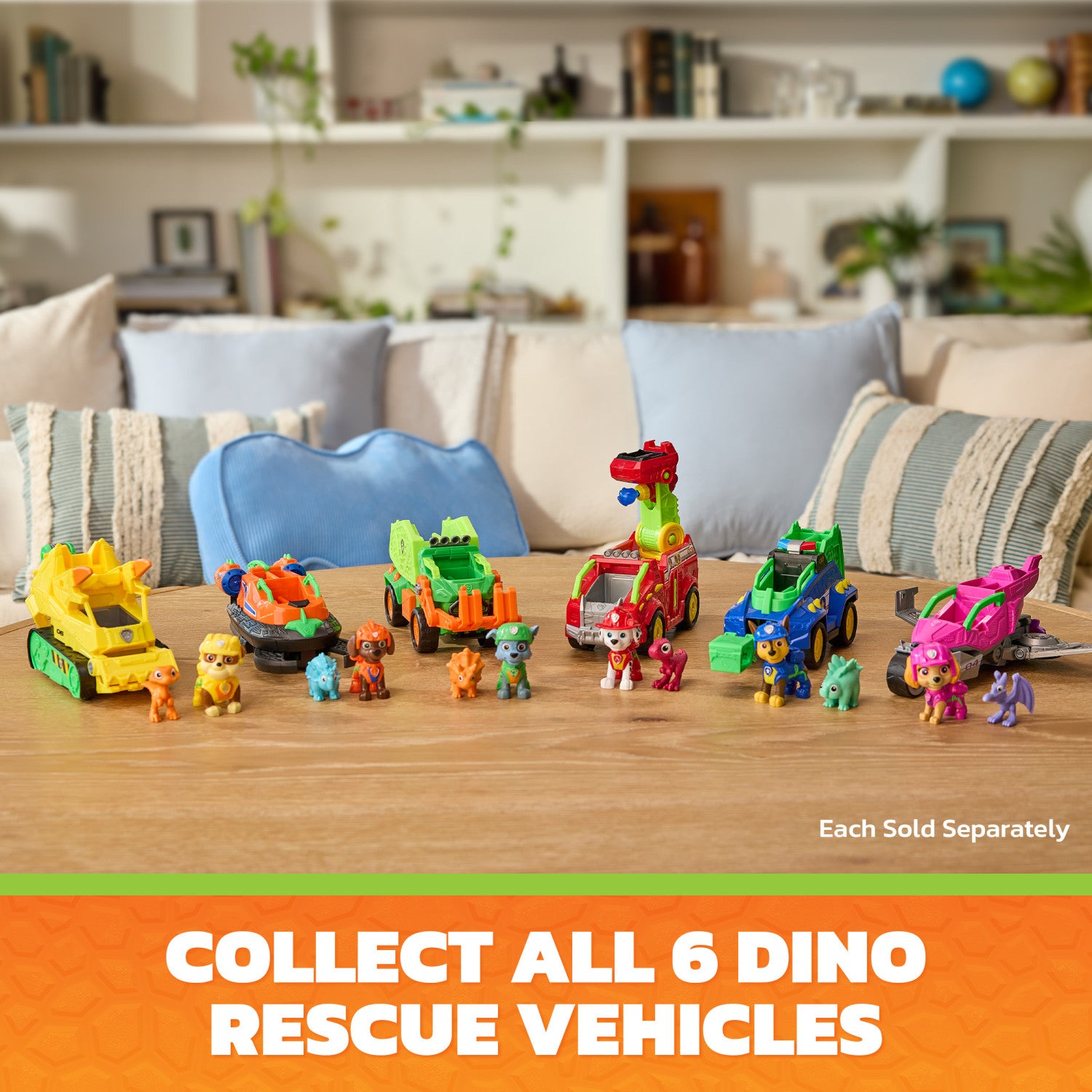 PAW Patrol : The Dino Movie, Rocky Dino Rescue Recycler con compartimento segreto e tenaglia funzionante, 2 action figure e un veicolo, giocattoli per bambine e bambini dai 3 anni in su