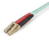 StarTech.com Cavo in fibra ottica multimodale da LC/UPC a LC/UPC OM4 da 5 m - Fibra LOMMF/VCSEL Zipcord da 50/125 µm, Reti 100G - Bassa perdita di inserzione - Cavo patch in fibra LSZH - Turchese