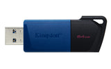Kingston Technology DataTraveler 64GB USB3.2 Gen 1 Exodia M (Nero Blu) - 2 Pieces