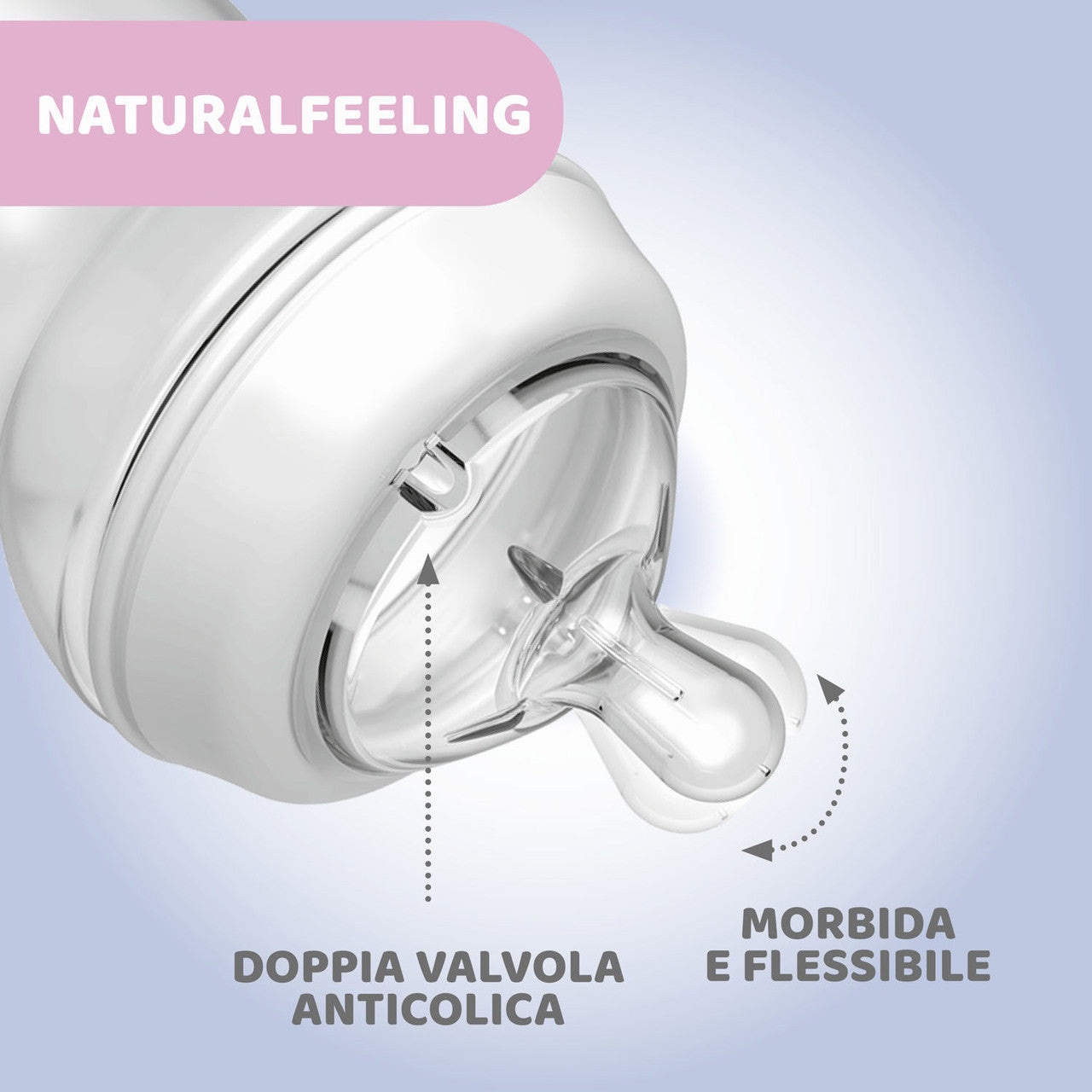 Chicco Natural Feeling biberon 330 ml Grigio