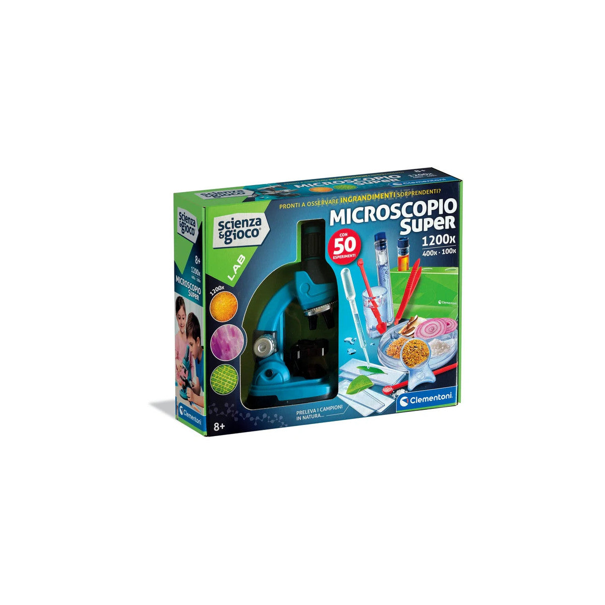 Clementoni Microscopio Super Scienza Gioco 50 Esperimenti Ingrandimento 1200X