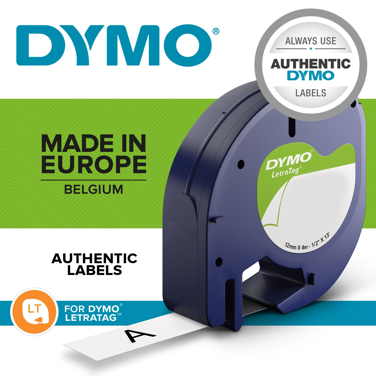 DYMO S0721510 nastro per etichettatrice Nero su bianco