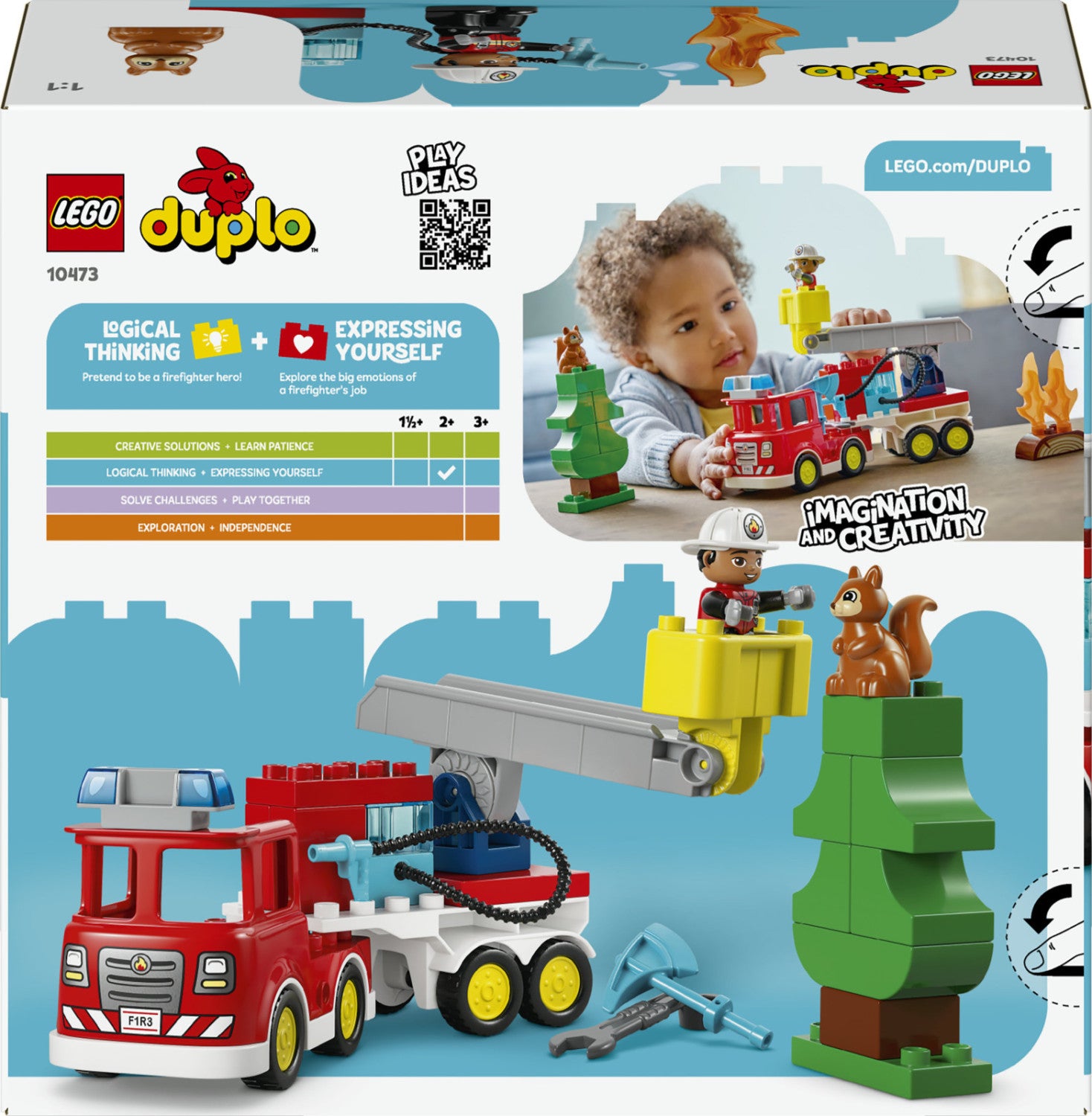 LEGO DUPLO Autopompa con Manichetta e Pompiere 10473 Set da Costruzione 28 Pezzi per Bambini dai 2 Anni