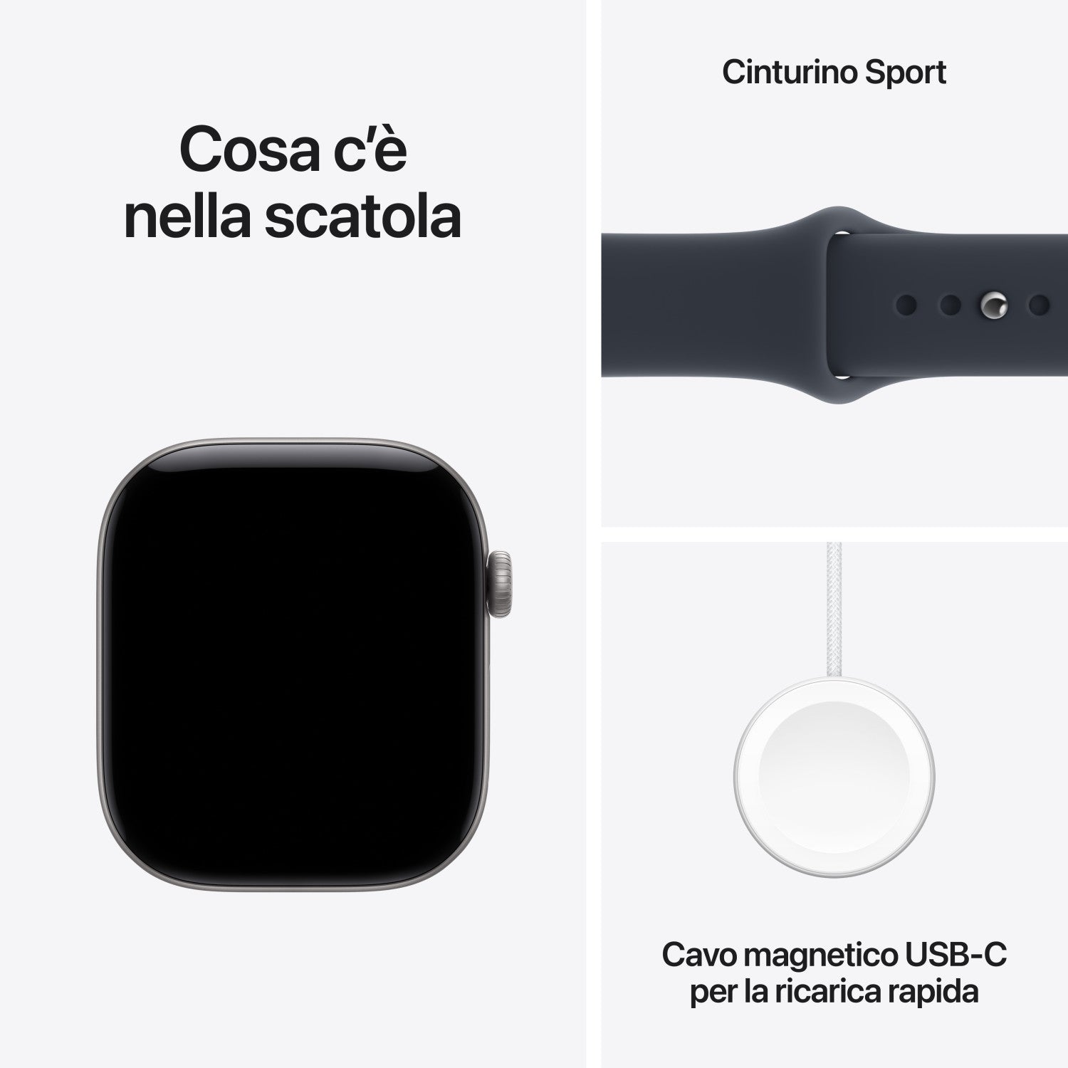 Apple Watch Series 12 GPS + Cellular, cassa 46 mm in alluminio grigio siderale con cinturino Sport blu marino - M/L