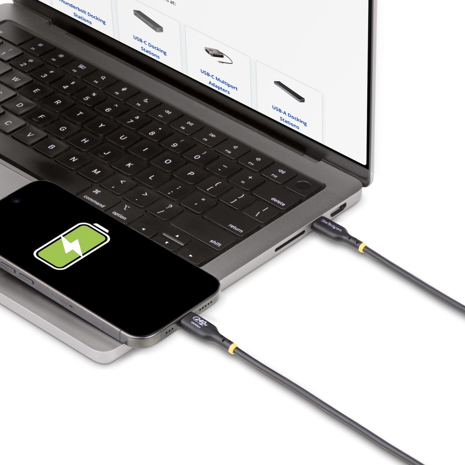 StarTech.com Cavo di Ricarica USB-C da 3m, cavo USB-C certificato USB-IF, 240W PD EPR, cavo trasferimento dati USB 2.0 Tipo-C per laptop, rivestimento in TPE, M/M