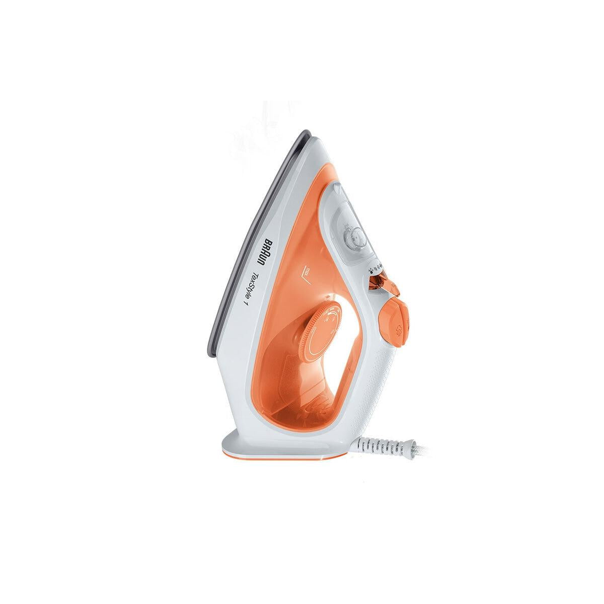 Braun TexStyle 1 SI 1009 Ferro a Vapore Piastra Antiaderente 1900 W Arancione Bianco