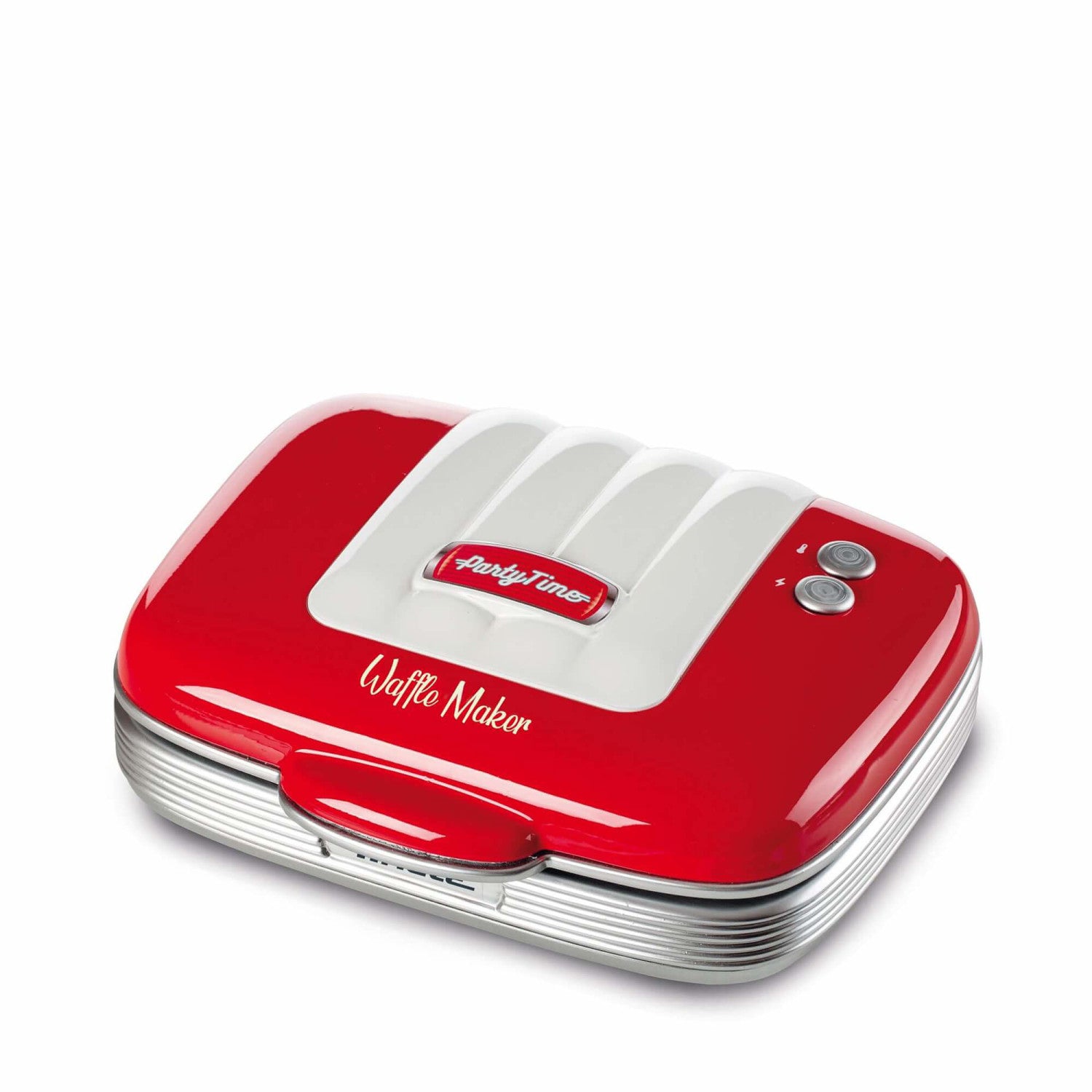 Ariete 1973 Waffle Maker Party Time - Piastra Elettrica per Waffle - Piastre Antiaderenti - 700 Watt - Rosso