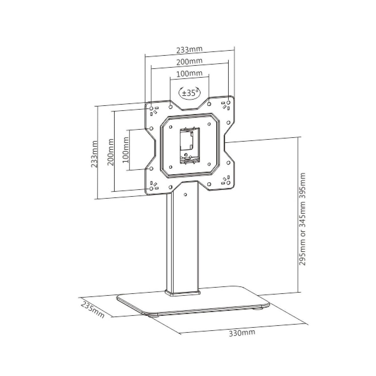 Techly ICA-LCD 323S supporto da tavolo per Tv a schermo piatto 109,2 cm