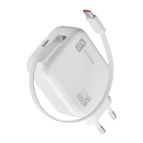 Cellularline Retractable Power 65W Caricabatterie da rete 65W con cavo retrattile USB-C e porta USB-C