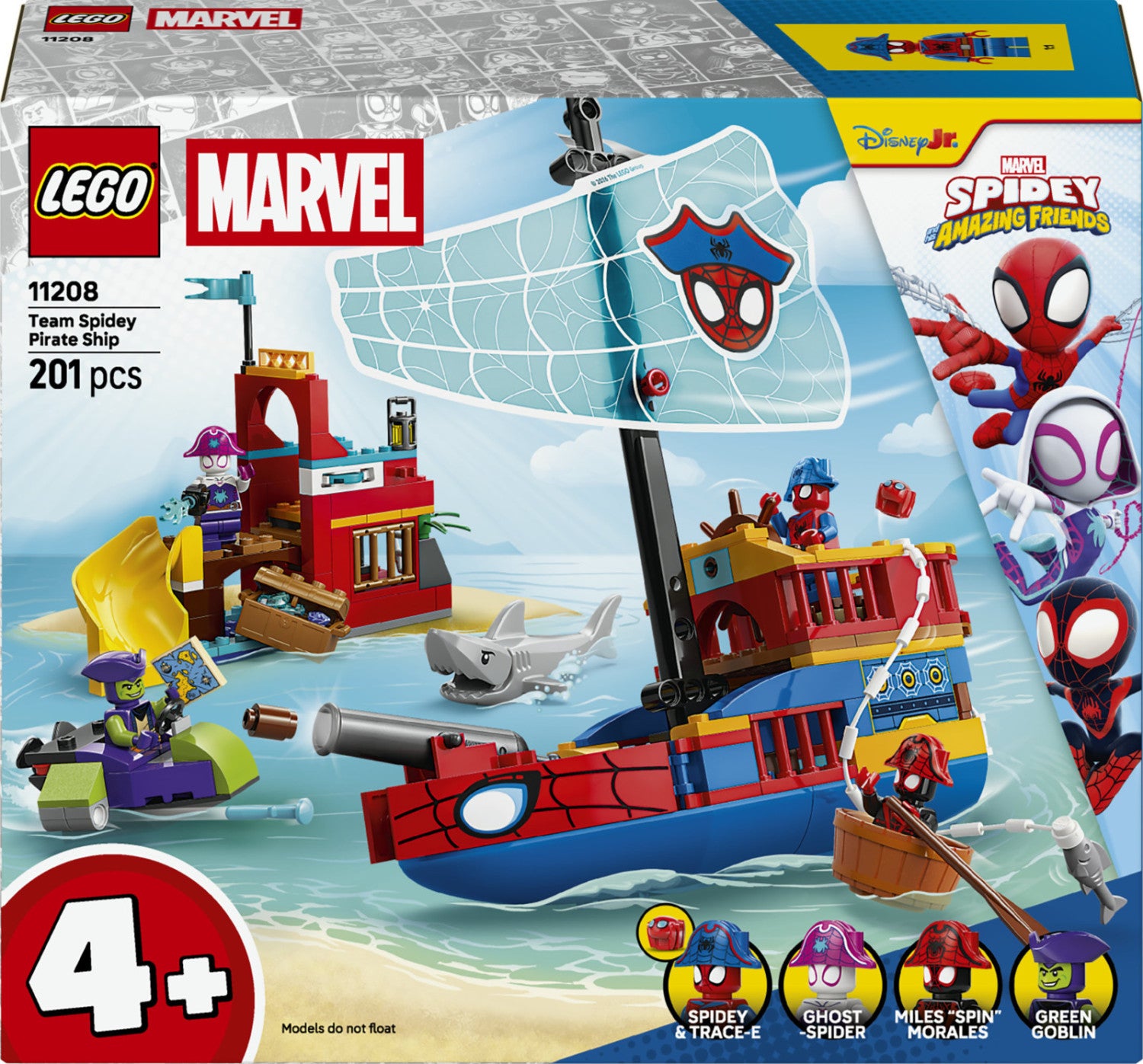 LEGO Marvel Nave Pirata del Team Spidey 11208 Set da Costruzione 201 Pezzi 4 Minifigure dai 4 Anni