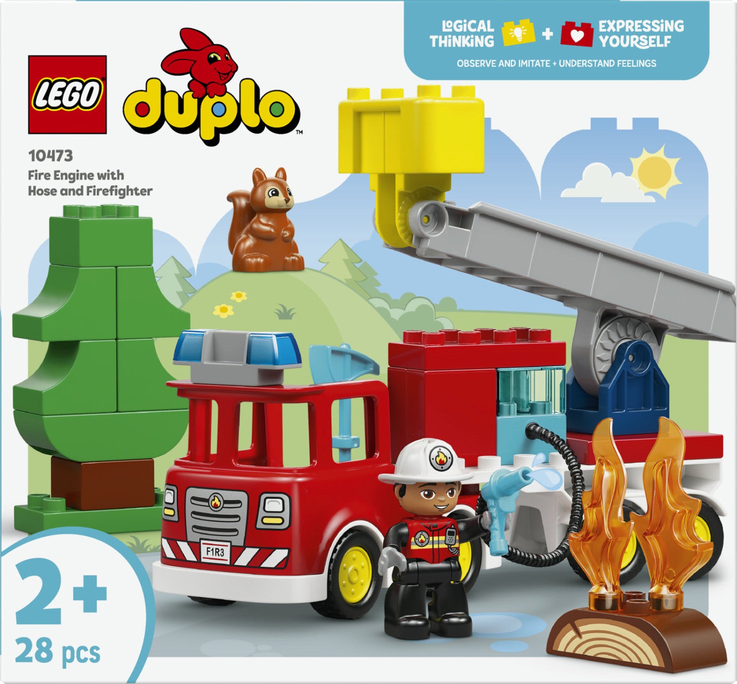 LEGO DUPLO Autopompa con Manichetta e Pompiere 10473 Set da Costruzione 28 Pezzi per Bambini dai 2 Anni