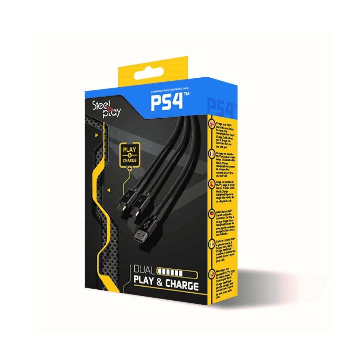 Steelplay JVAPS400040 cavo USB USB 2.0 3 m USB A 2 x Micro-USB B Nero