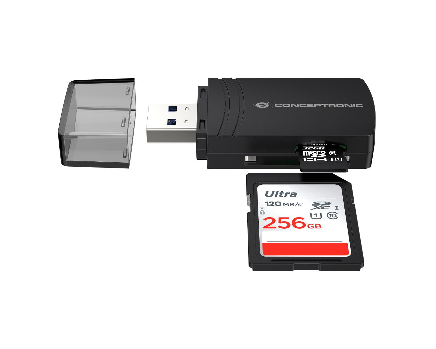 Conceptronic BIAN06B lettore di schede USB 3.2 Gen 1 3.1 Gen 1 Type-A Nero