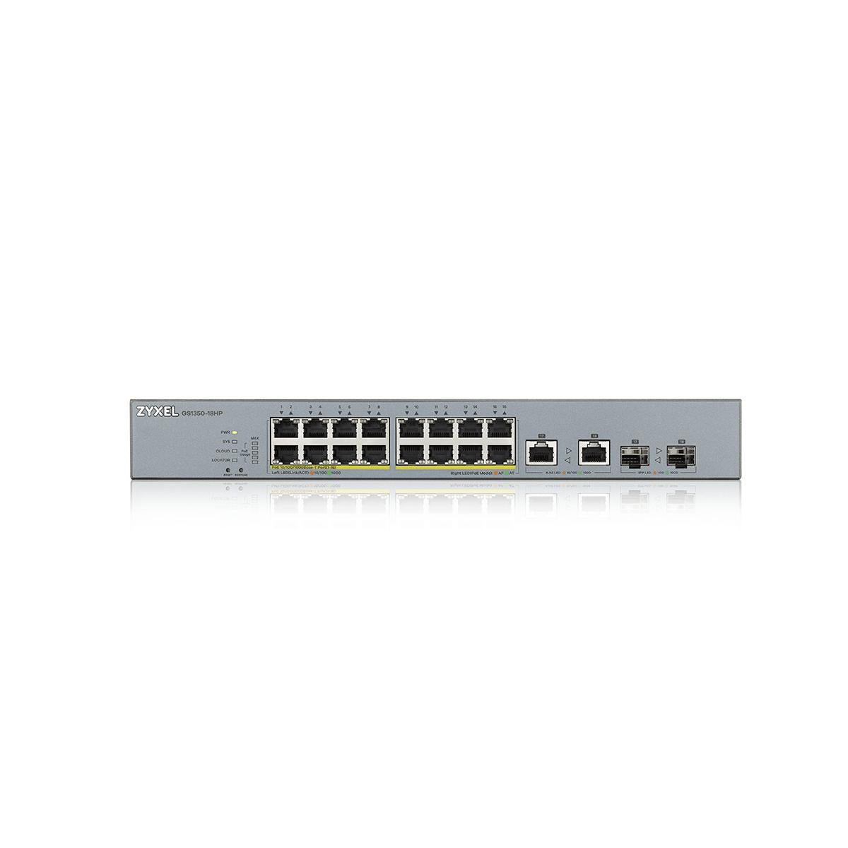 Zyxel GS1350-18HP-EU0101F switch di rete Gestito L2 Gigabit Ethernet (10/100/1000) Supporto Power over Ethernet (PoE) Grigio