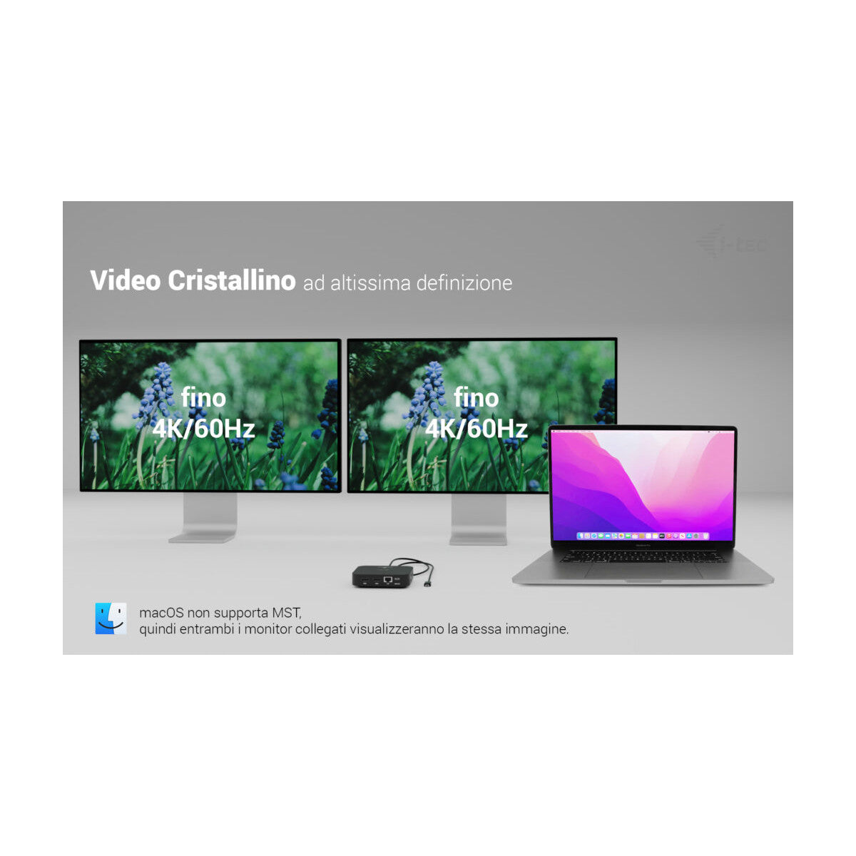 i-tec USB-C Dual HDMI Docking Station with Power Delivery 100 W Universal Charger 100W