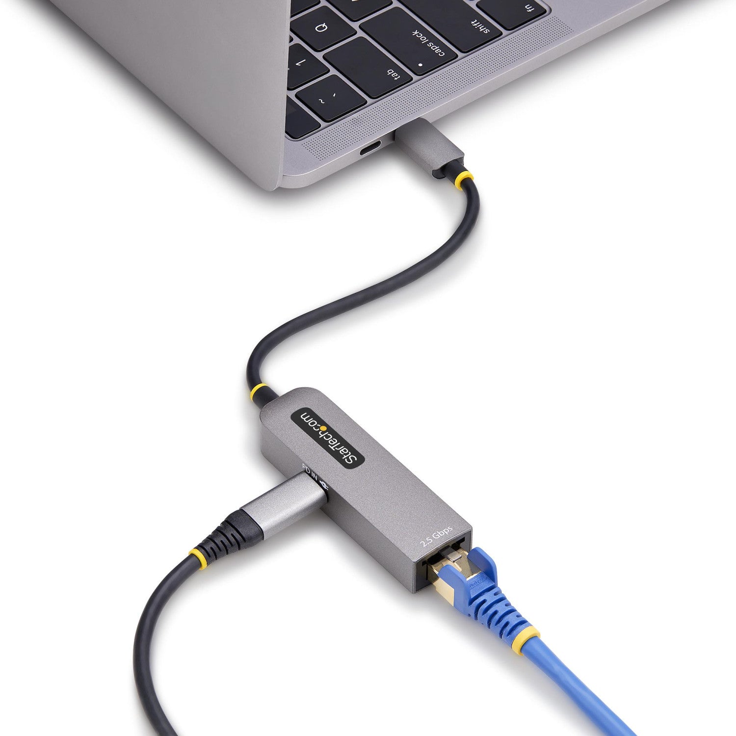StarTech.com Adattatore Ethernet USB C, Convertitore di Rete NBASE-T 2.5/1GbE da USB Type-C 3.0 a RJ45, NIC PD 100W Pass-Through compatibile Thunderbolt, Win e Mac