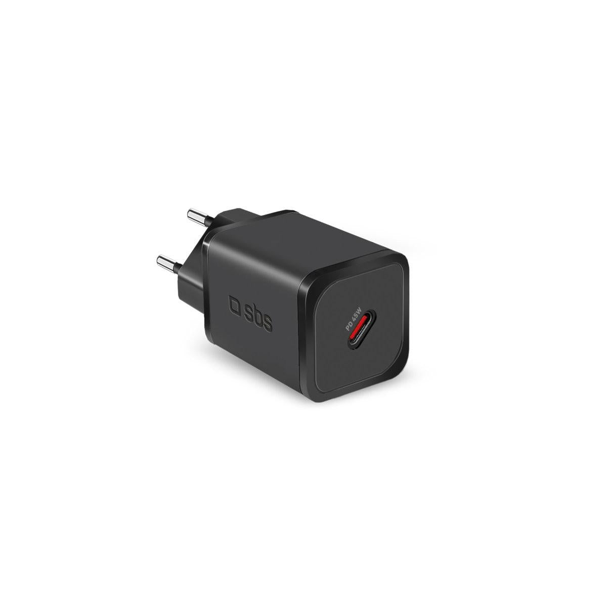 SBS TETRGAN1C45W Caricabatterie per dispositivi mobili Cuffie. Computer portatile. Smartphone. Orologio intelligente. Tablet Nero AC Ricarica rapida Interno