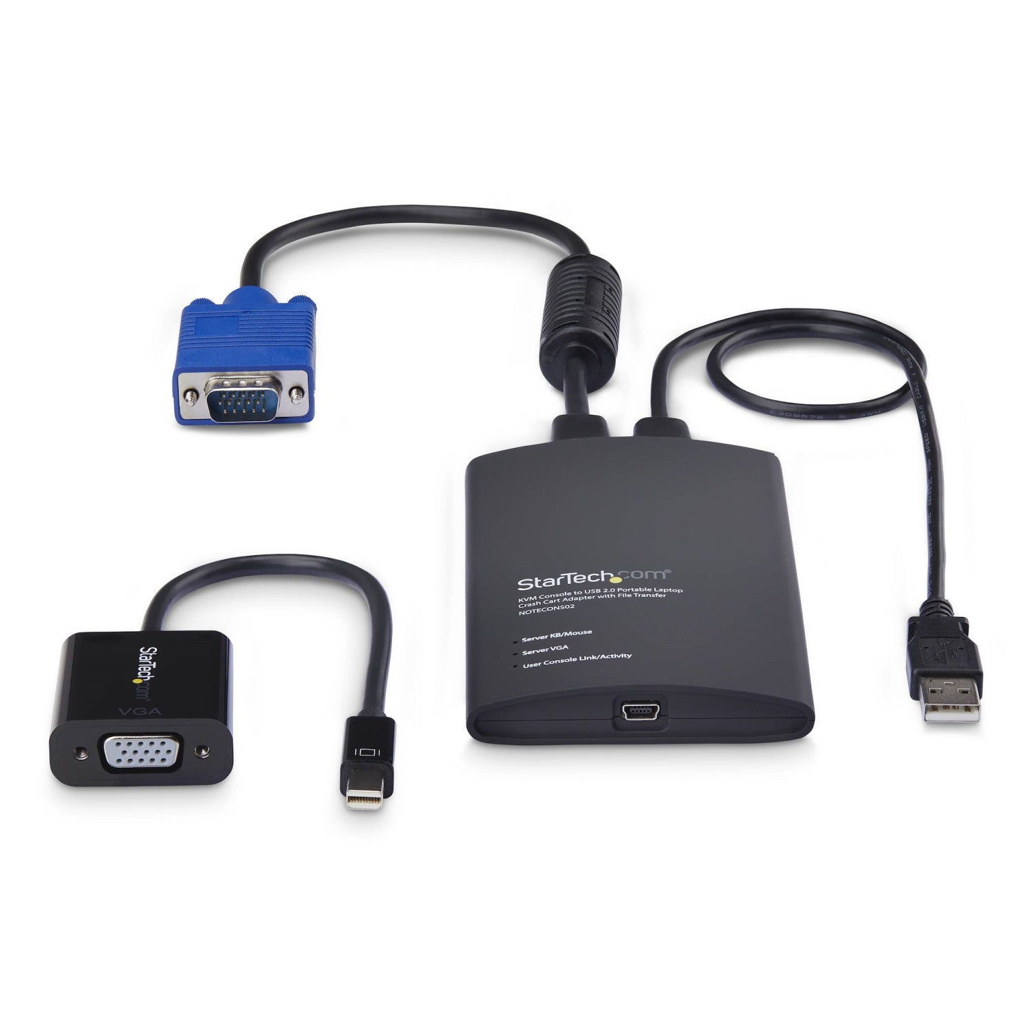 StarTech.com Adattatore Crash Cart Portatile per laptop, Console KVM con USB/VGA/Mini DisplayPort; trasferimento file e acquisizione video, TAA