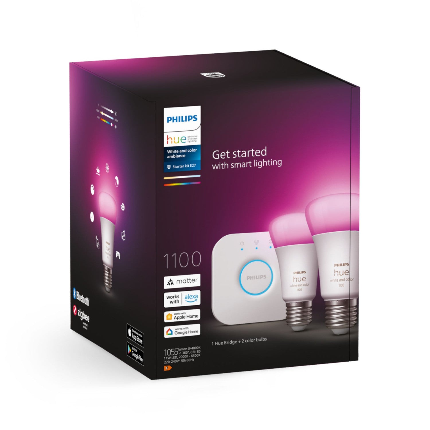 Philips Hue 8719514291492 soluzione di illuminazione intelligente Kit di illuminazione intelligente Bluetooth/Zigbee Bianco 11 W