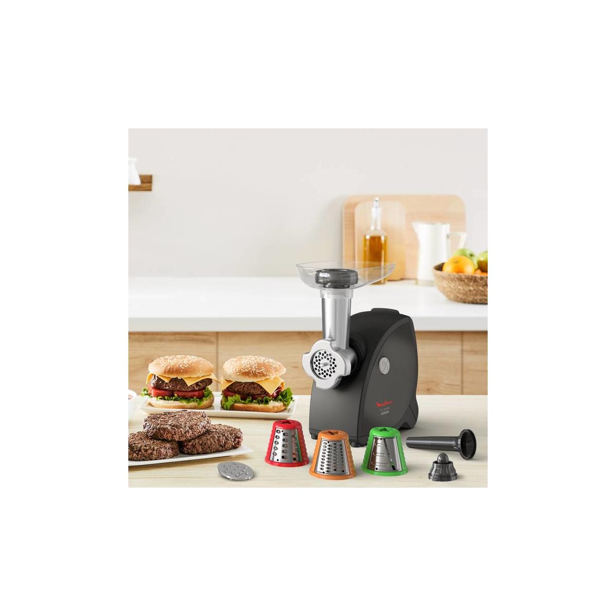 Moulinex ME472832 tritacarne 2000 W Nero, Acciaio inox