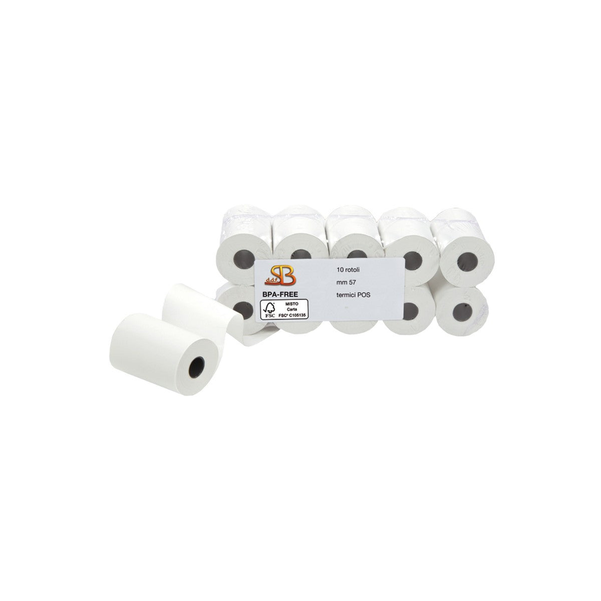 Saba Cart Rotolo Carta Termica 55gr 80mm x 30mt BPA Free per Terminali Bancomat CF10