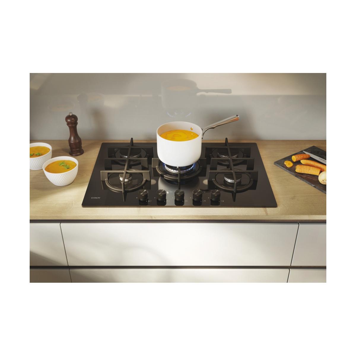 Candy CVG74WTB Nero Da incasso 75 cm Gas 5 Fornelli