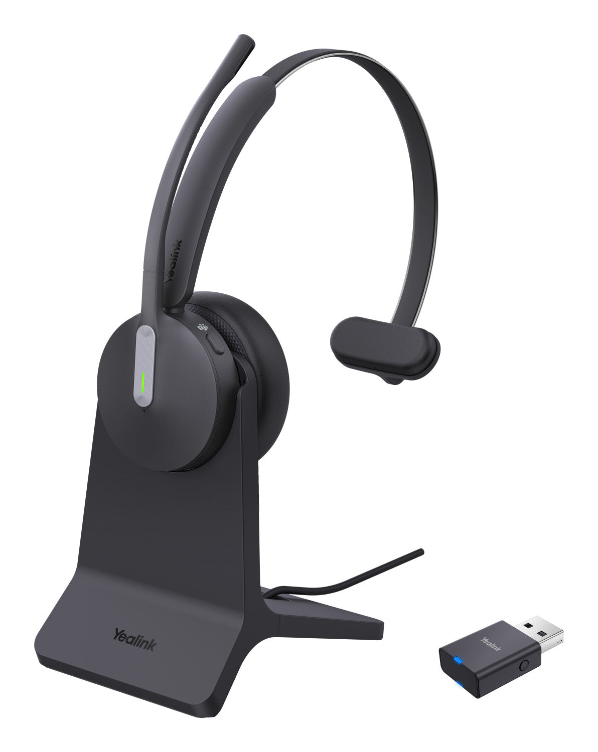 Yealink WH64 Hybird Mono with Charging Stand Teams Auricolare Wireless A Padiglione Ufficio USB tipo-C Bluetooth Base di ricarica Nero