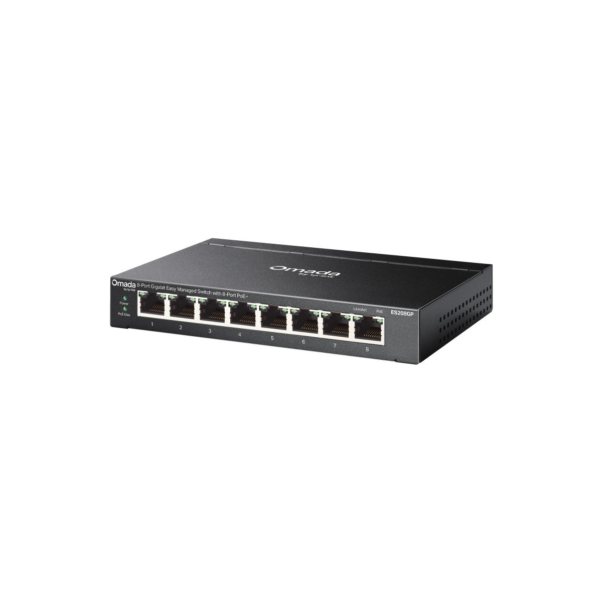 TP-Link Omada ES208GP switch di rete Gestito L2 Gigabit Ethernet (10/100/1000) Supporto Power over Ethernet (PoE) DIN rail Nero