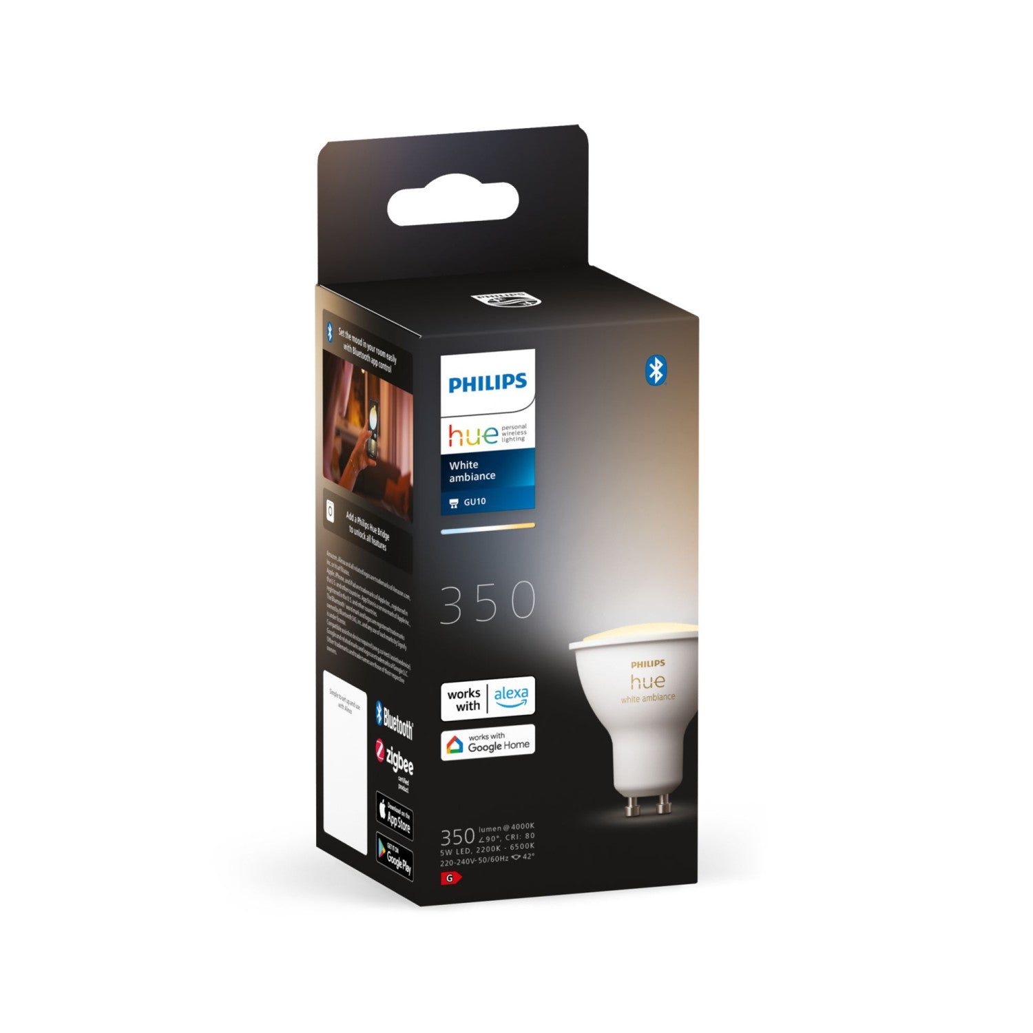 Philips Hue White Ambiance Lampadina Smart GU10 35 W