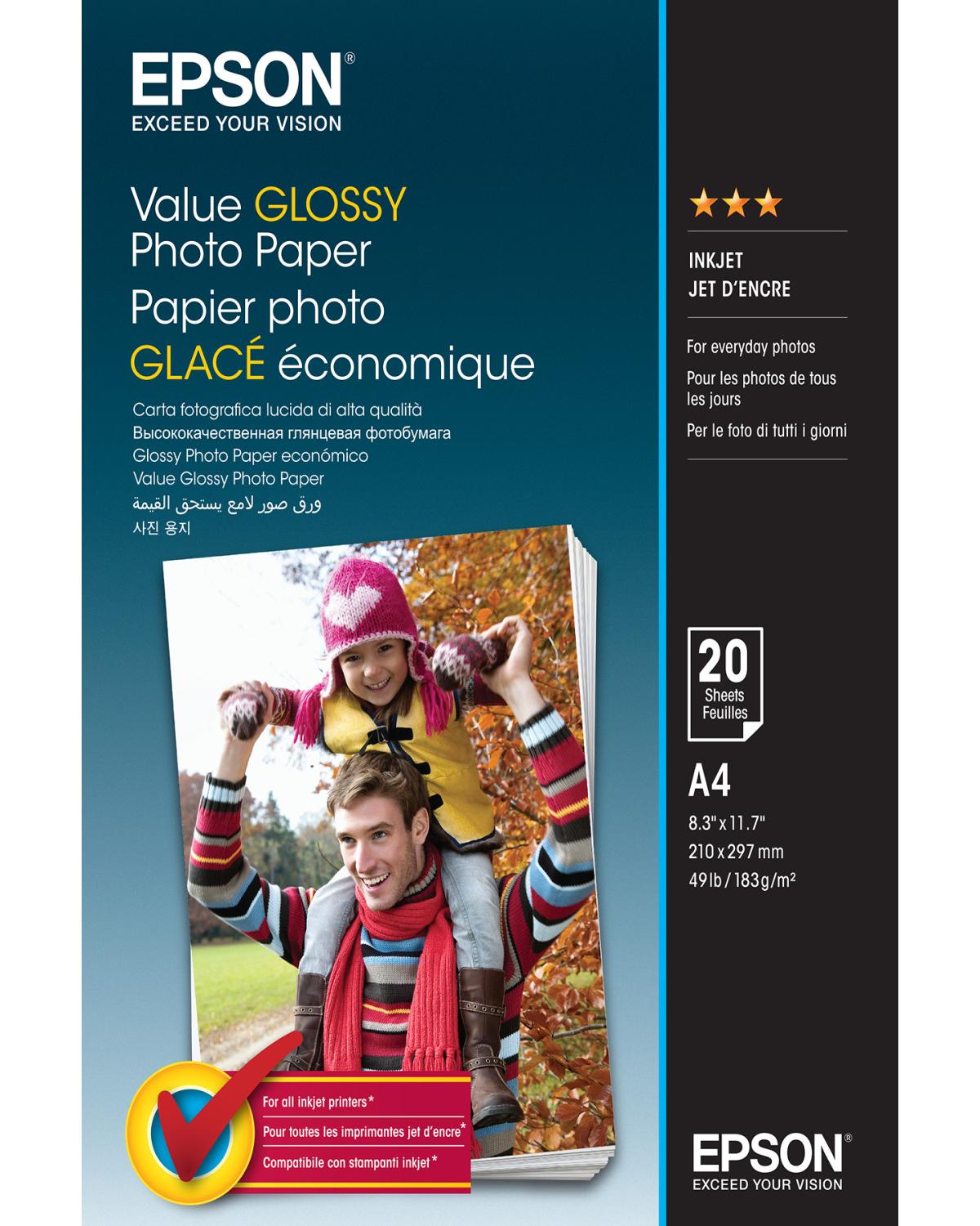 Epson Value Glossy Photo Paper carta fotografica Lucida