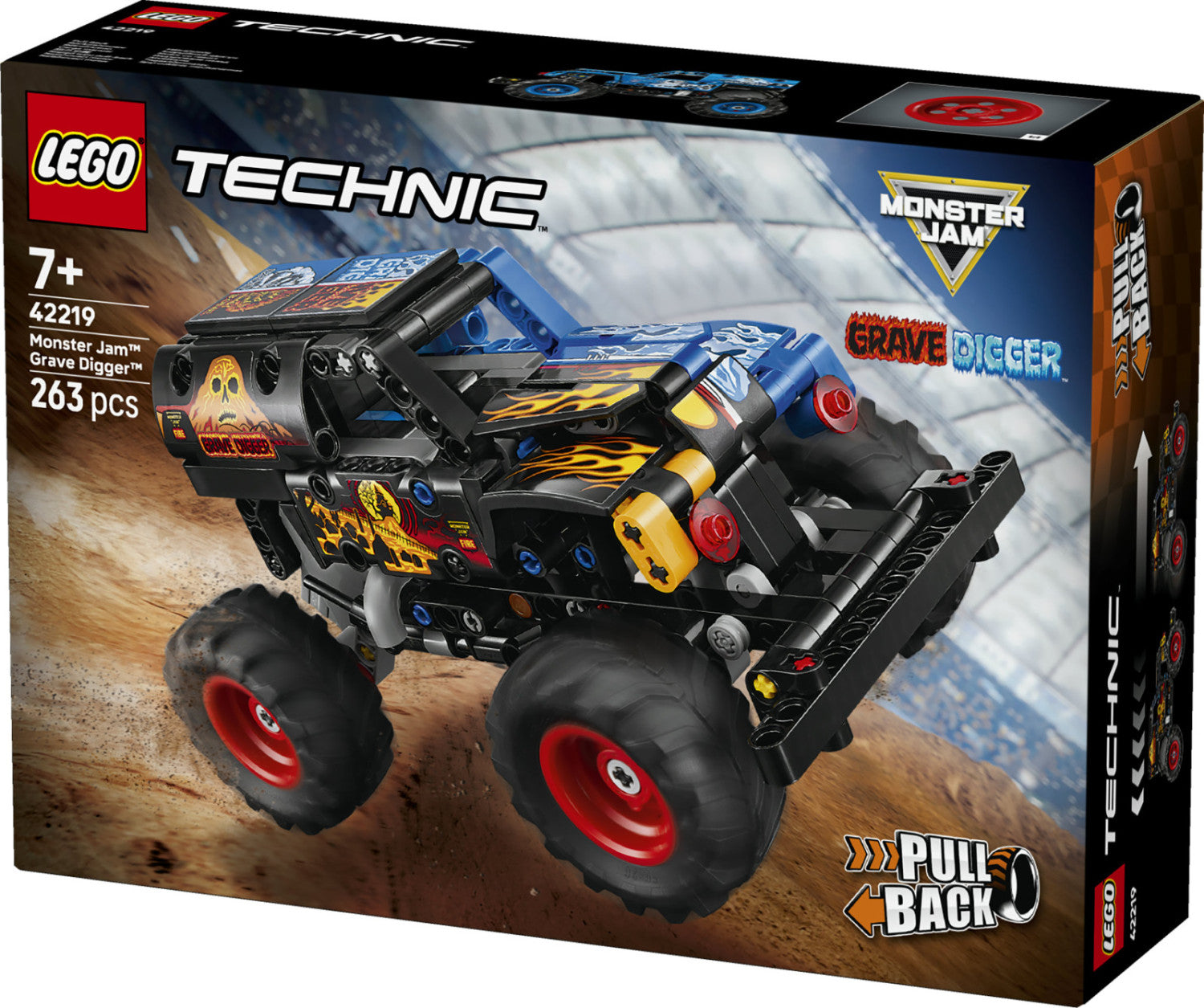Set costruzioni LEGO 42219 TECHNIC Monster Jam Grave Digger Fuoco e Gh