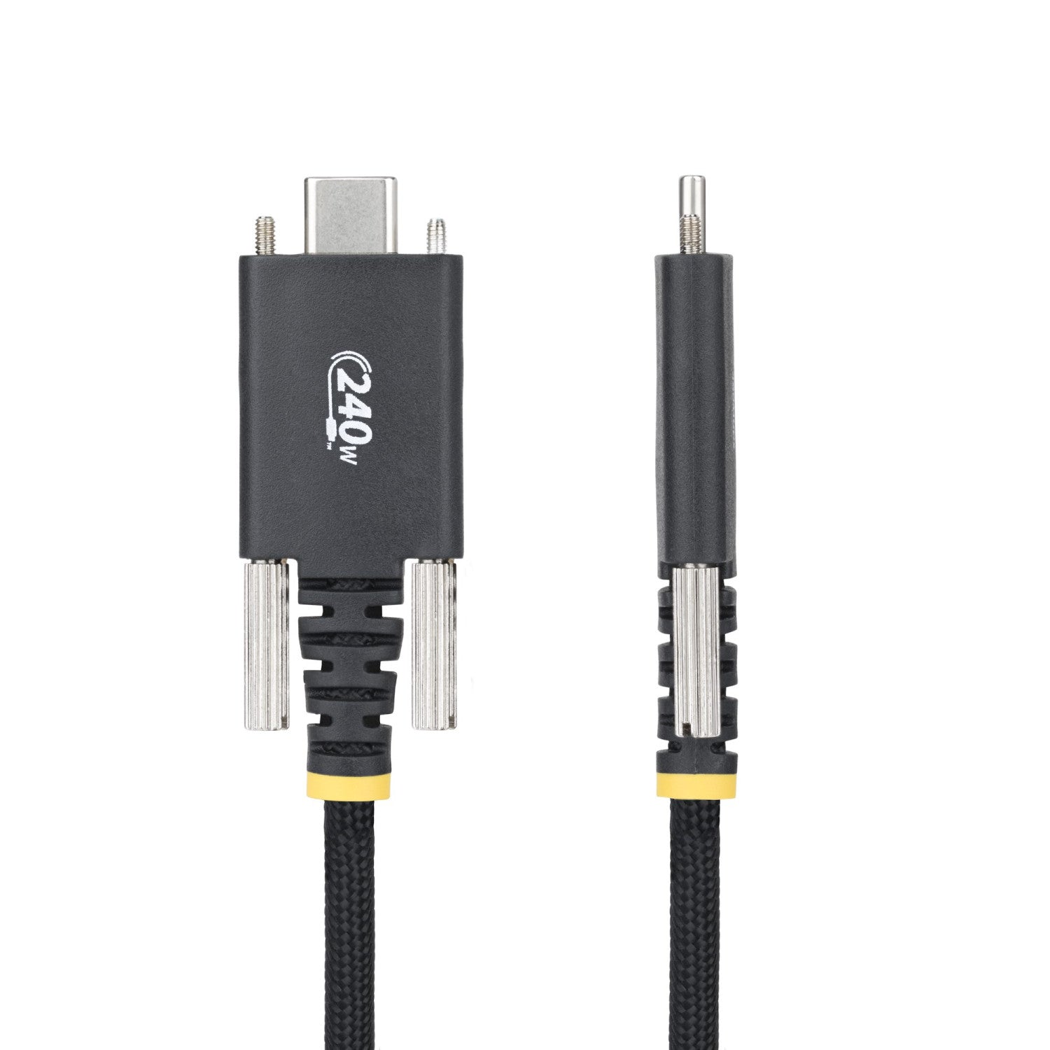 StarTech.com Cavo di ricarica USB-C da 3m, chiusura a vite laterale, 240W (5A) PD EPR, rivestimento in silicone con nylon intrecciato, USB 2.0, certificato USB-IF
