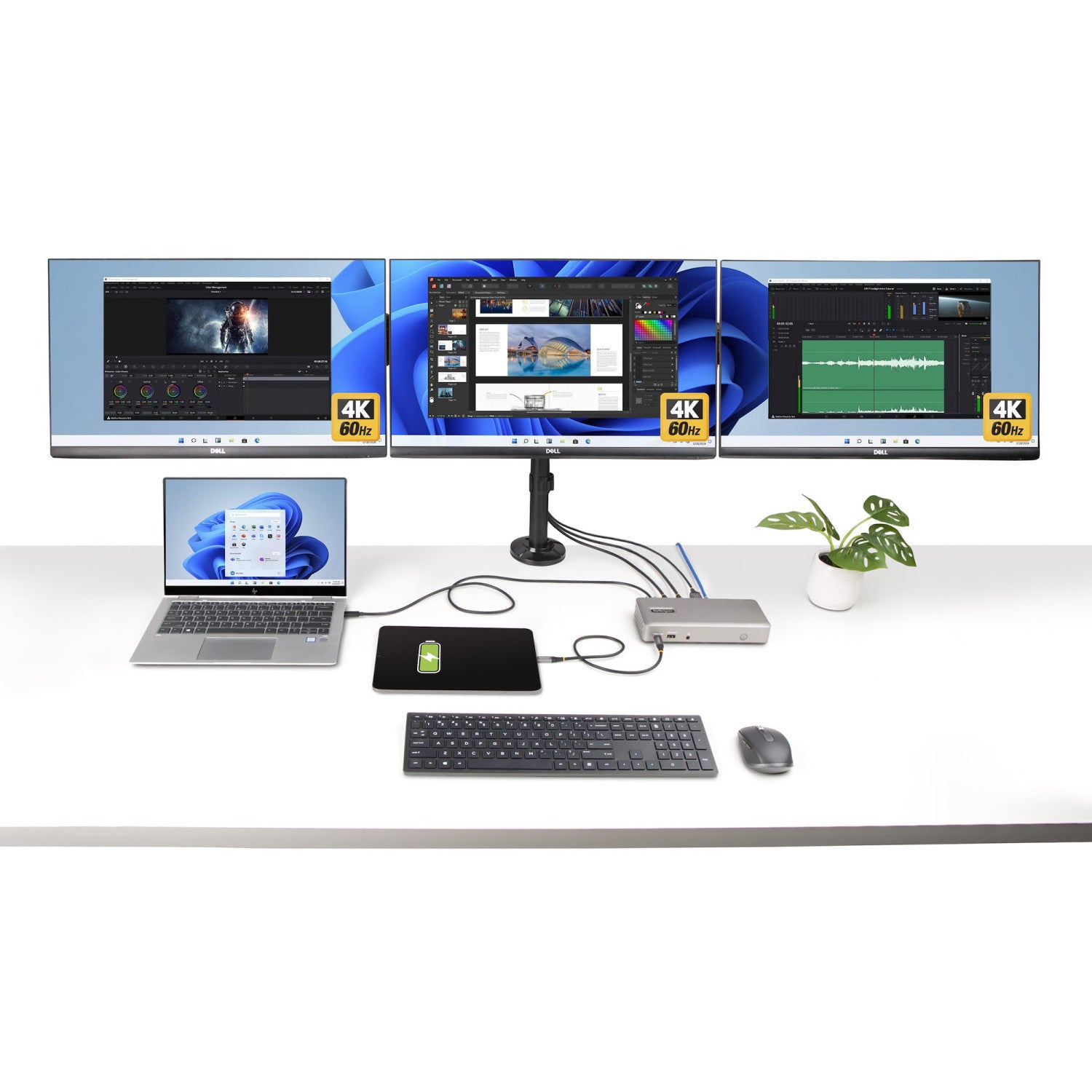 StarTech.com 150UE-USB4DOCKTRIPLE replicatore di porte e docking station per laptop Cablato USB4 Grigio