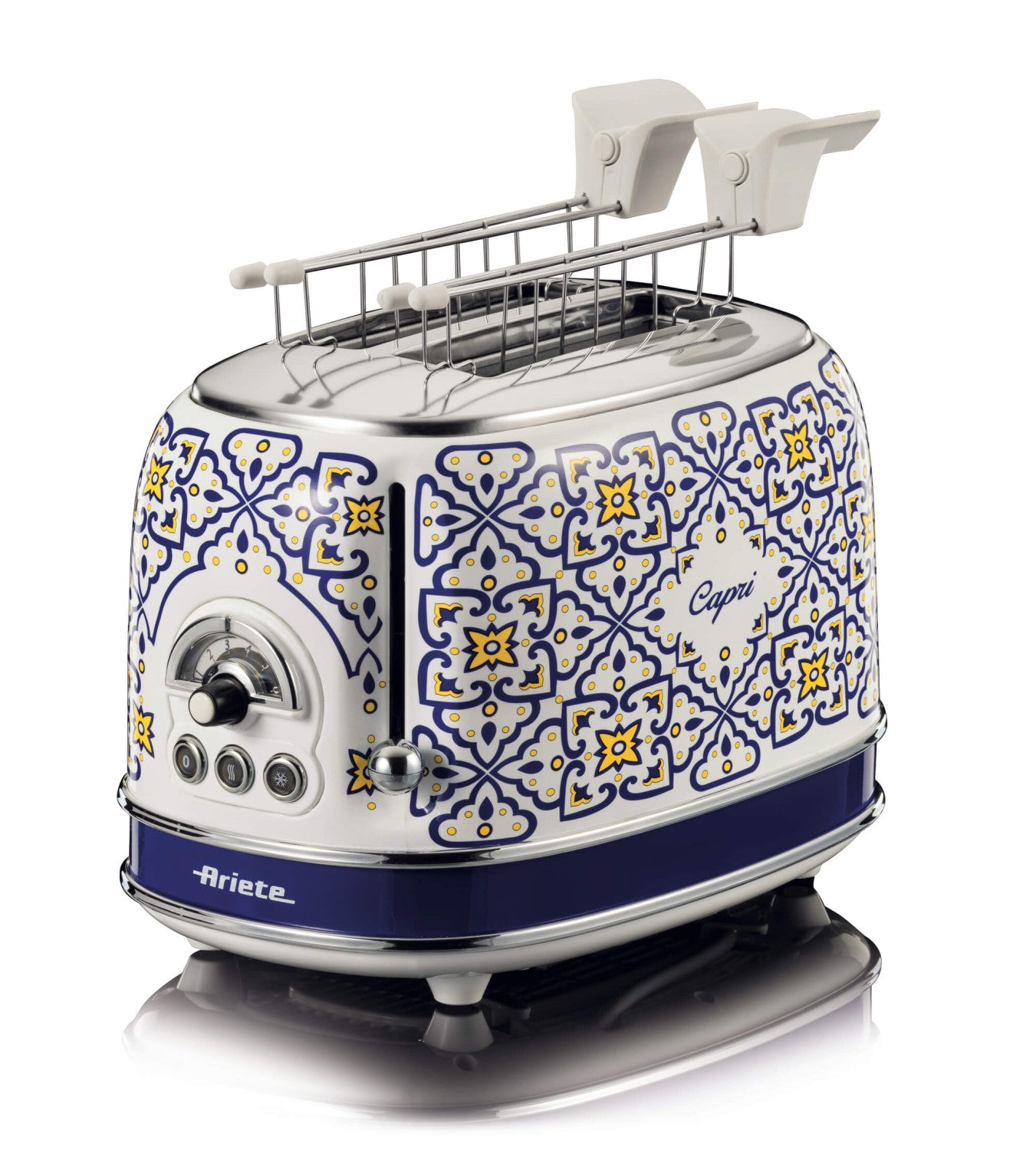 Ariete 155 Tostapane Capri, 810W, 2 fette, 6 livelli di doratura, Vassoio raccogli briciole, Funzione defrost, Espulsione automatica