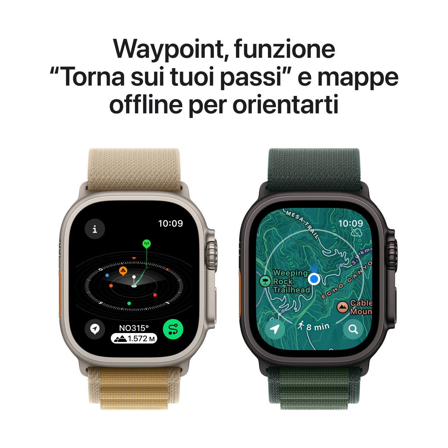 Apple Watch Ultra 2 GPS Cellular 49mm Cassa Titanio Nero con Nero Titanium Milanese Loop M
