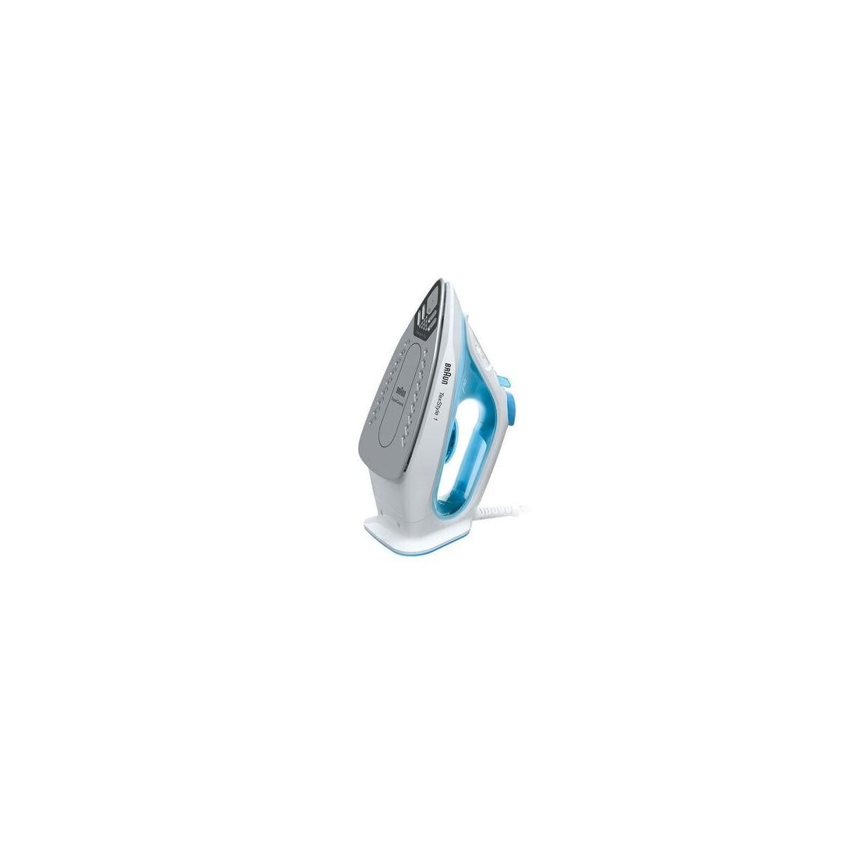 Braun TexStyle 1 Ferro da stiro a secco e a vapore Piastra in Ceramica 2000 W Blu, Bianco