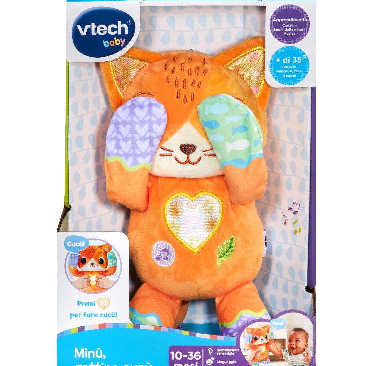 Vtech Minù Gattino Cucù Gatto Peluche Interattivo