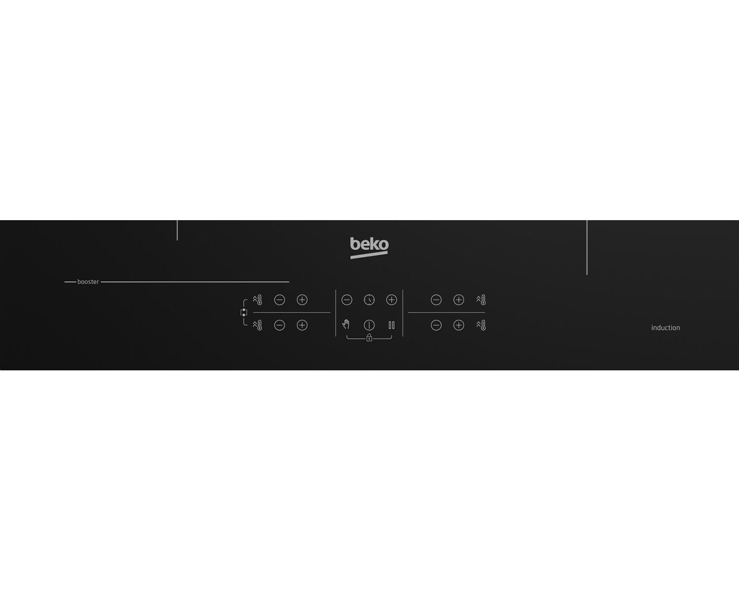 Beko HII64200SFMT piano cottura Nero Da incasso 59 cm Piano cottura a induzione 4 Fornelli