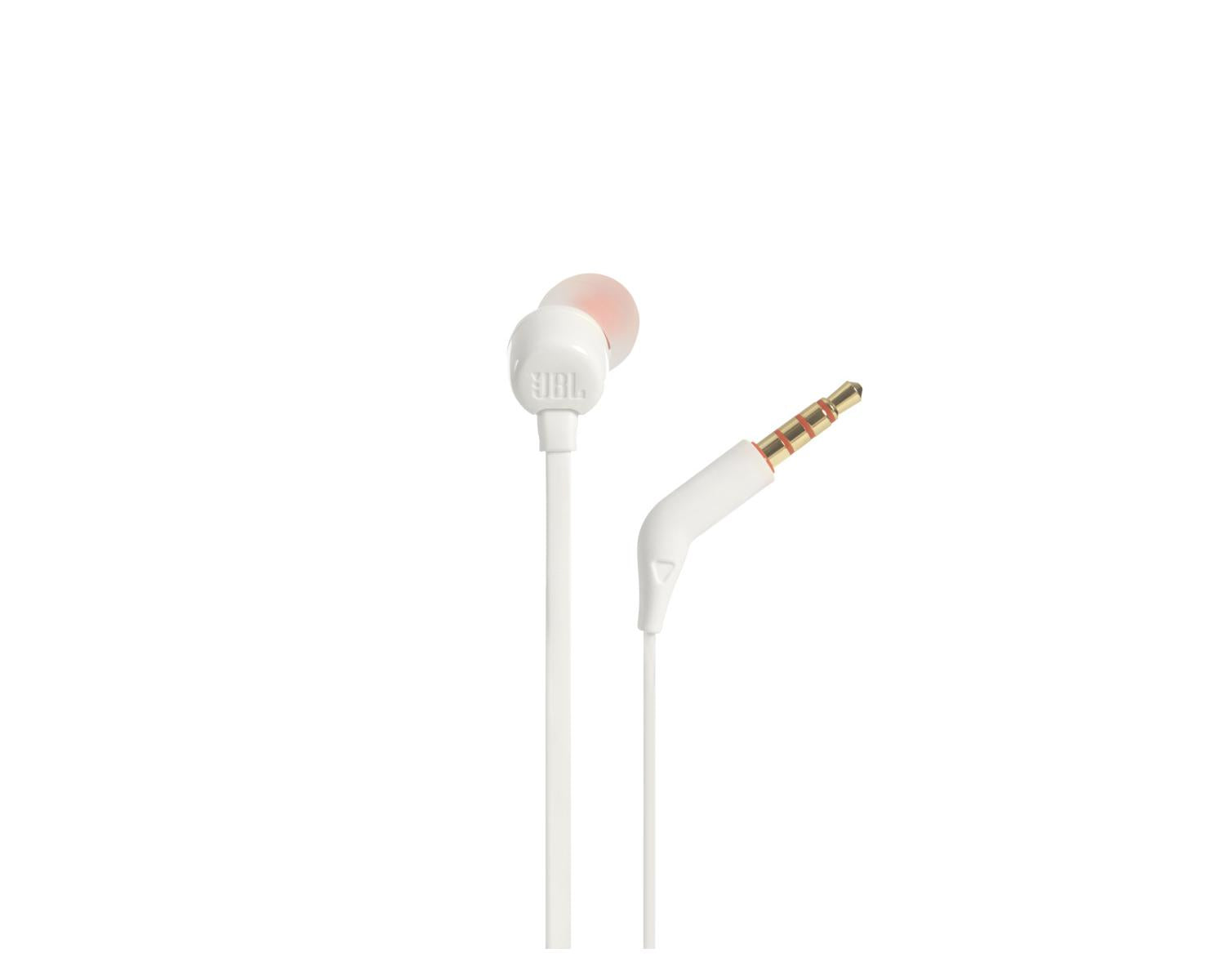 JBL JBLT110WHT Cuffie Cablate con Microfono In Ear Bianco