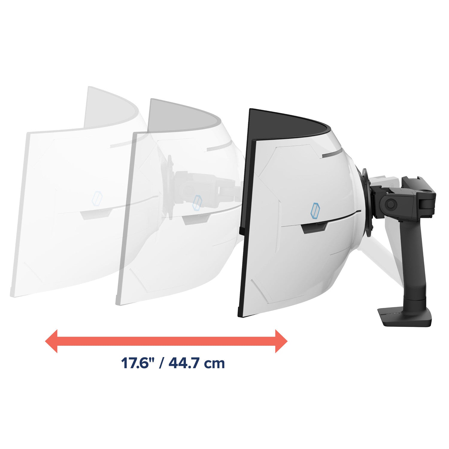Ergotron HX Series HX ARM WITH VERY HEAVY DUTY PIVOT DESK 144,8 cm 57 pollici Scrivania Nero