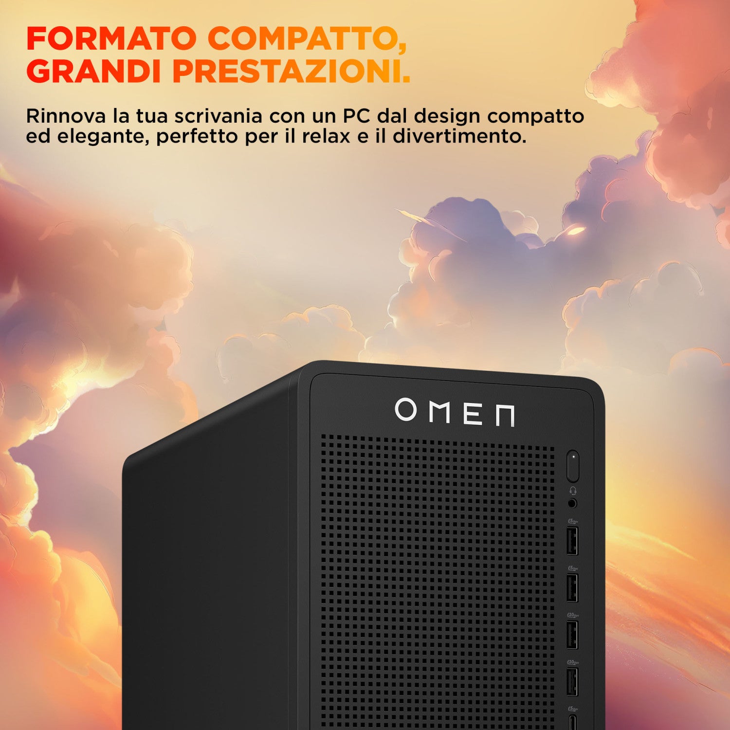 HP OMEN 16L Gaming Desktop PC TG03-0056nl PC AMD Ryzen 7 8700F 16 GB DDR5-SDRAM 512 GB SSD Windows 11 Home Tower AI PC Nero