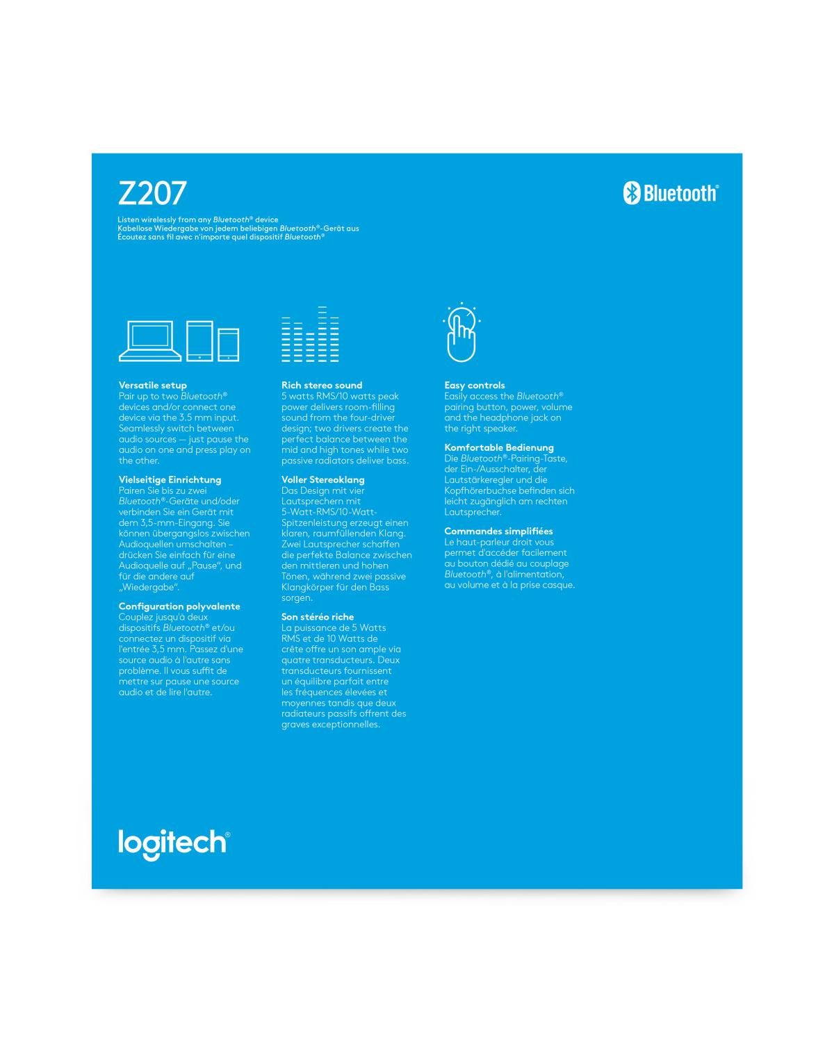 Logitech Z207 Altoparlante Con Cavo e senza Cavo 5 W Bianco