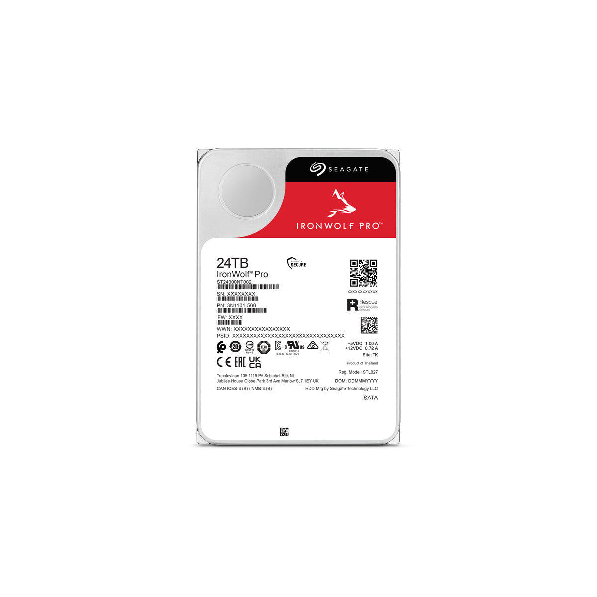 Seagate IronWolf Pro ST24000NT002 disco rigido interno 24 TB 7200 Giri/min 512 MB 3.5 pollici Serial ATA III